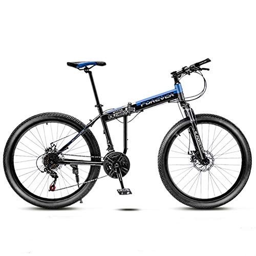 Bicicletas de montaña plegables : TriGold Plegable Bicicleta De Montaña 26 Pulgadas Mujer, Bicicleta De Carretera Frenos De Disco Carbono, 21 Velocidad Bicicleta Suspensión Completa Bicicleta Urbana-Azul