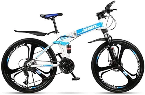 Bicicletas de montaña plegables : TTZY Bicicleta de montaña de 26 pulgadas con suspensión completa plegable antideslizante bicicleta de montaña plegable velocidad variable doble 7-2, 27 velocidades SHIYUE (color : 30 velocidades)