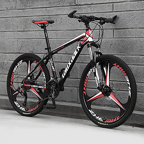 Bicicletas de montaña plegables : UYHF Bicicleta de montaña plegable de 224 / 27, 26 pulgadas, suspensión completa de 3 ruedas de 26 pulgadas, bicicleta antideslizante para hombre / mujer / adolescente 【Top Configuratio Black-Red-21 Speed