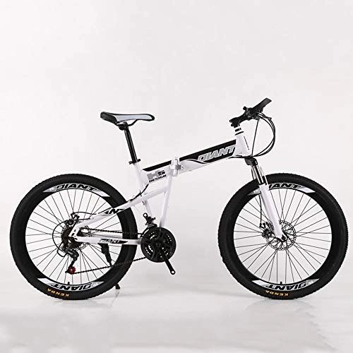 Bicicletas de montaña plegables : VANYA Suspensin Variable Speed Plegable Bicicleta de montaña 30 Velocidad de cercanas Bicicletas de Doble Freno de Disco 24 / 26 Pulgadas Opcional, Blanco, 24inches