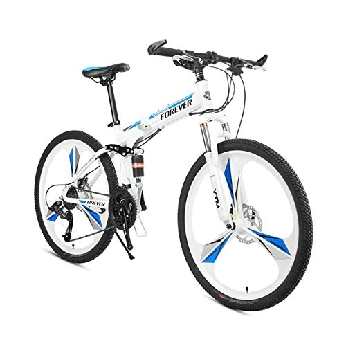 Bicicletas de montaña plegables : WEHOLY Bicicleta Bicicleta Plegable Bicicleta de montaña Plegable Permanente Bicicleta Tipo de Bicicleta Estudiante Vehículo Todoterreno Adulto, Azul