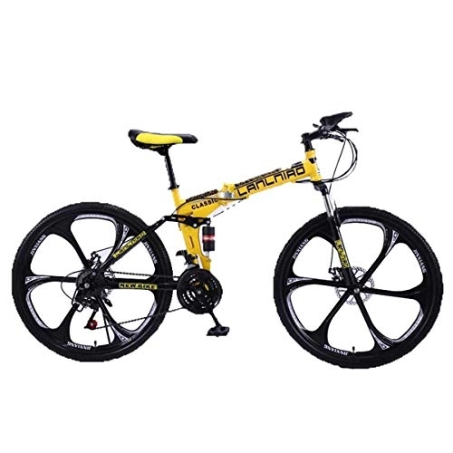 Bicicletas de montaña plegables : WEHOLY Bicicleta de montaña Plegable MTB Plegable de 26", Bicicleta de Doble suspensión, Bicicleta de montaña de 27 velocidades, 5, 27 velocidades