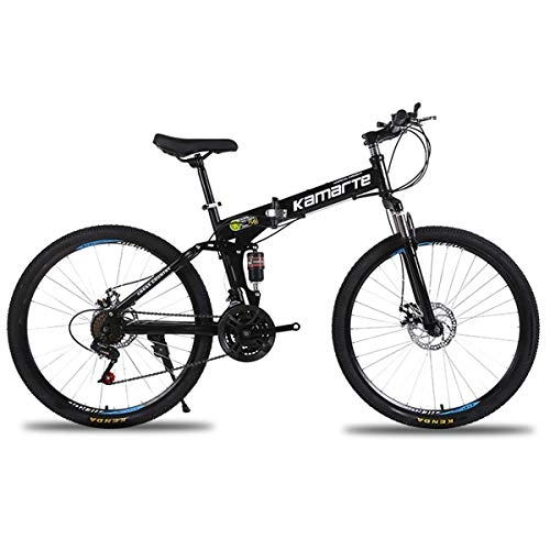 Bicicletas de montaña plegables : WJSW Bicicletas Unisex Bicicleta de montaña de Doble suspensión Completa con Ruedas de 26 Pulgadas / Cuadro de Aluminio con Frenos de Disco Tren de transmisión de 27 velocidades