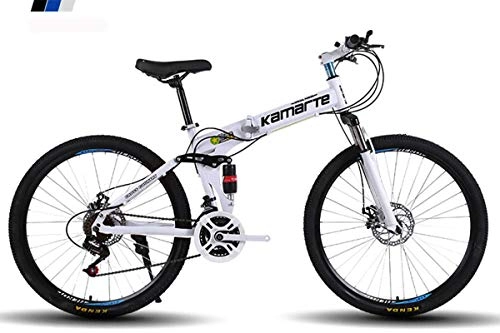 Bicicletas de montaña plegables : WSFF-Fan Bicicleta de montaña Bicicleta Plegable Rueda de 24-26 Pulgadas, Tres Opciones de Cambio (21-24-27), neumtico Especial Todoterreno, White, 24" 24speedchange