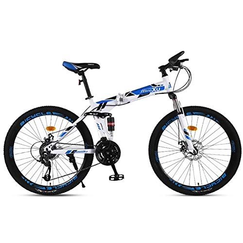 Bicicletas de montaña plegables : WXX 26 pulgadas 21 velocidades de freno de disco bicicleta de montaña de alta velocidad de carbono marco de acero para adultos plegable bicicleta de carretera de velocidad variable al aire libre