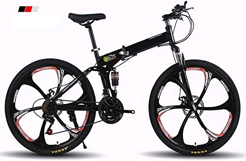 Bicicletas de montaña plegables : XINHUI Bicicleta De Montaña Bicicleta Plegable 26 Pulgadas, 21 Velocidades De Bicicleta Plegable para Adultos / Bicicletas De Montaña Plegable, Bicicleta De Montaña De Velocidad Variable Plegable, Negro