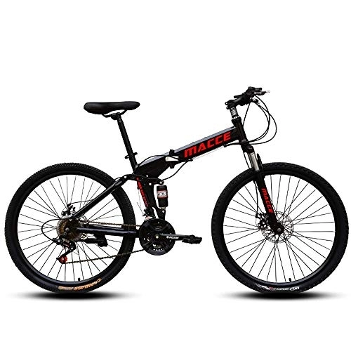 Bicicletas de montaña plegables : YANGSANJIN Bicicleta portátil de 24 '' / 26"Bicicleta de montaña Ligera Bicicleta Plegable de Acero de Alto Carbono