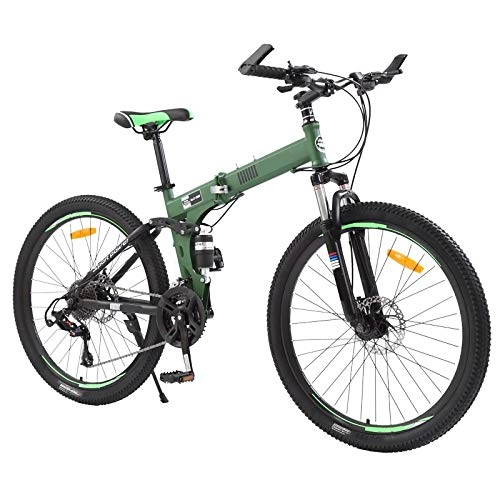 Bicicletas de montaña plegables : yfkjh Bicicleta de montaña plegable todoterreno, velocidad variable doble, amortiguador, cola suave, ultraligera, para adultos, 26 pulgadas, 27 velocidades.