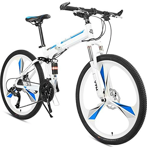 Bicicletas de montaña plegables : yfkjh Bicicleta de montaña todo en uno, plegable, 26 pulgadas, 24 velocidades, bicicleta de doble disco