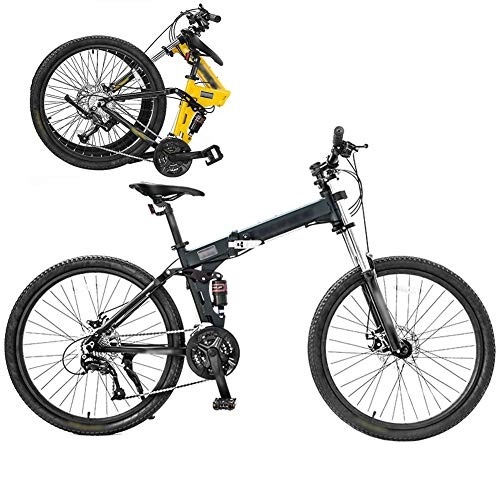 Bicicletas de montaña plegables : YRYBZ 26 Pulgadas Bicicleta de Montaña Unisex, Bici MTB Adulto con Doble Freno Disco, Bicicleta MTB Plegable, 27 Velocidades Bicicleta Adulto / Verde