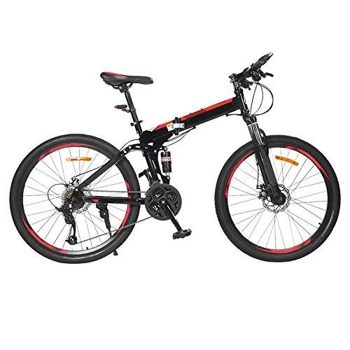 Bicicletas de montaña plegables : ZJBKX Bicicleta de montaña plegable de 26 pulgadas, ligera y portátil, velocidad variable de doble absorción de golpes, para hombres y mujeres, 24 velocidades.