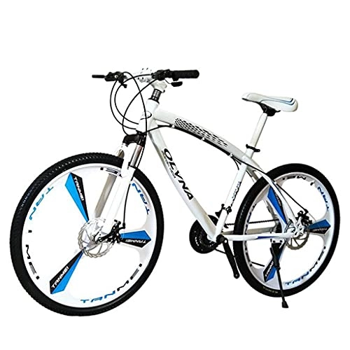 Bicicletas de montaña : 26 Pulgadas Adultos Bicicleta De Montaña Dual Disc Frenos Suspensión Completa MTB Antideslizante MTB 21 / 24 / 27-speed Bicicletas 3 Hablicado Bicicleta Bicicle De Biciclet(Size:21 Speed, Color:Blanco)