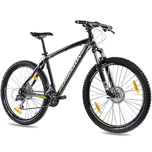 Bicicletas de montaña : 27, 5 pulgadas aluminio MTB Mountain Bike Bicicleta CHRISSON 27, 5er Unisex con 24 g Shimano 2 x Disk Dragon Rims Negro Mate