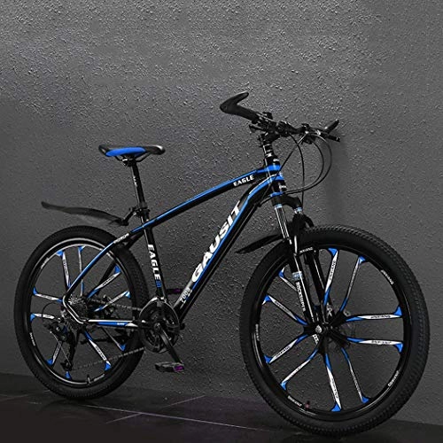 Bicicletas de montaña : 27 Bicicletas De Montaa Velocidad De Bicicletas De Aleacin De Aluminio Fuera Del Camino De La Bicicleta Amortiguador De Bicicletas De Montaa Antideslizante Para Hombres Y Mujeres, Azul, 24 inch