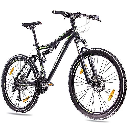 Bicicletas de montaña : 66.04 cm pulgadas de la parte superior de la bicicleta de montaña CHRISSON CONTERO con ALU 24 velocidades de cambio y de aire y 2 x Disc negro mate