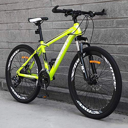 Bicicletas de montaña : Abrahmliy Bicicleta de montaña para Adultos Bicicletas de Motos de Nieve Freno de Doble Disco Bicicleta de Playa Bicicletas de Marco de Acero de Alto Carbono Ruedas de 24 Pulgadas-Velocidad Green_2