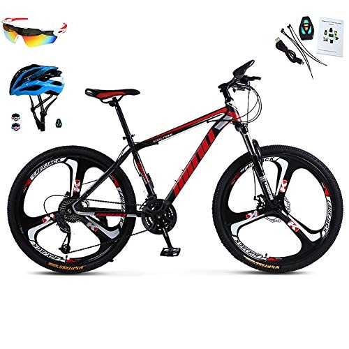 Bicicletas de montaña : AI-QX Bicicleta Montaña 26", 30V. Sistema de Frenos de Aceite Incluyendo Gafas y Casco, Rojo