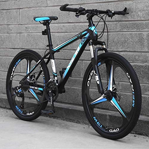 Bicicletas de montaña : Alqn Bicicleta de montaña para adultos, bicicleta con marco de acero de alto carbono, bicicletas para motos de nieve, bicicletas de playa con doble freno de disco, ruedas de 24 pulgadas, E, 24 velocida