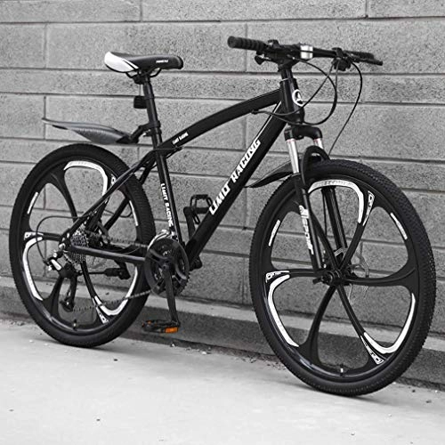 Bicicletas de montaña : Alqn Bicicleta de montaña para adultos, bicicleta de playa con marco de acero con alto contenido de carbono, bicicletas de nieve todo terreno con freno de doble disco, ruedas integradas de aleacin d