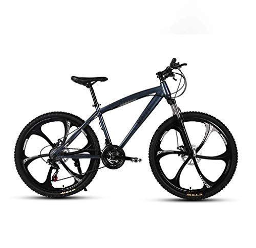 Bicicletas de montaña : Alqn Bicicleta de montaña para adultos de 26 pulgadas, bicicleta de moto de nieve en la playa, bicicletas con doble freno de disco, ruedas de aleacin de aluminio, hombre mujer de uso general, Gris, 27
