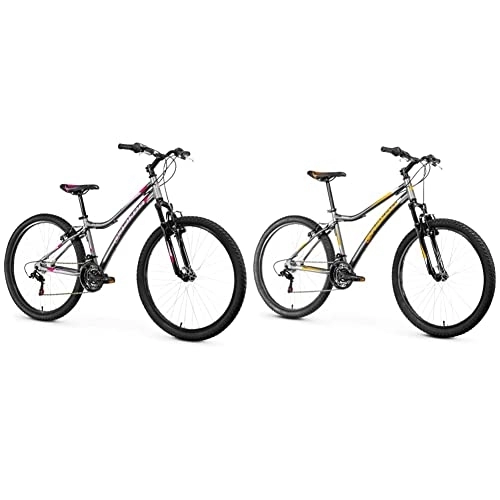 Bicicletas de montaña : Anakon Enjoi Bicicleta de montaña, Mujer, Gris, S + Premium Bicicleta de montaña, Hombre, Gris, M