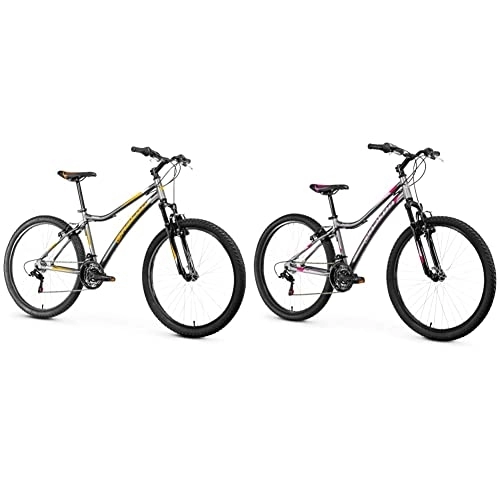 Bicicletas de montaña : Anakon Premium Bicicleta de montaña, Hombre, Gris, L + Enjoi Bicicleta de montaña, Mujer, Gris, S