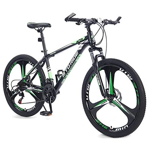 Bicicletas de montaña : AZXV Bicicleta Completa de la Bicicleta de montaña Bicicleta de Acero de Alto Carbono, Dual Dual Dual Dual-FRENAS DE ARQUEMA DE ARQUEMA ADULTIVO Adultos MTB Bicicleta, 21 Black Green