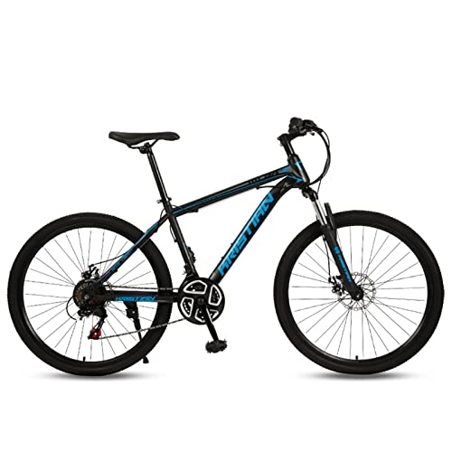 Bicicletas de montaña : AZXV Bicicleta de montaña 21 / 24 / 27 Velocidad Suspensión Completa de Acero Altamente Carbono MTB Bicicleta, rígido Hardtail, Ruedas de 26 Pulgadas, Freno de Doble Disco an Black blue-21