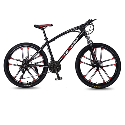 Bicicletas de montaña : AZXV Bicicleta de montaña, suspensión de Acero Altamente Carbono MTB Bicicleta, Frenos de Disco mecánico, 21 velocidades, Rueda de 26 Pulgadas, Freno de Disco Dual antide black-26inch