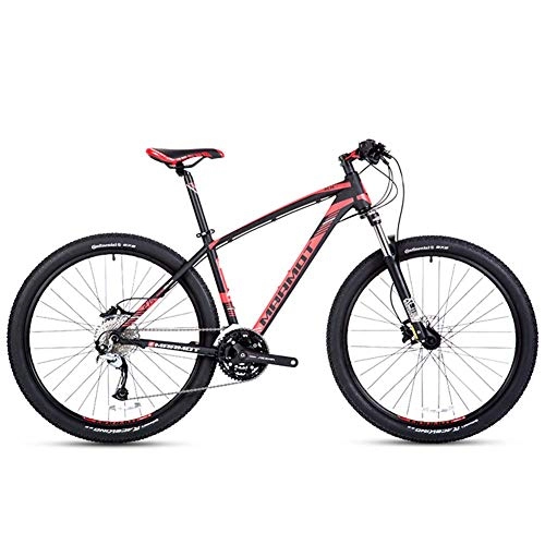 Bicicletas de montaña : AZYQ Bicicletas de montaña de 27 velocidades, bicicleta de montaña rgida de aluminio de 27.5 pulgadas para hombres, bicicleta todo terreno con doble freno de disco, asiento ajustable, negro