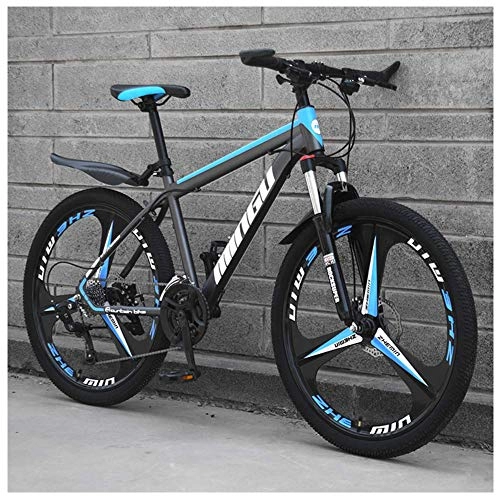 Bicicletas de montaña : AZYQ Bicicletas de montaña para hombre de 26 pulgadas, bicicleta de montaña rgida de acero con alto contenido de carbono, bicicleta de montaña con asiento ajustable con suspensin delantera, 21 velo
