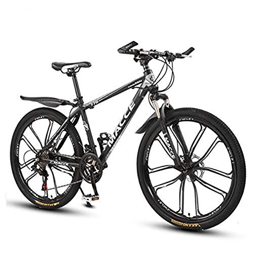 Bicicletas de montaña : B-D Bicicleta De Montaña para Hombre 26 Pulgadas, Bicicleta De Montaña De 21 Velocidades Bicicleta para Adultos Frenos De Doble Disco Acero De Alto Carbono Outroad Bicycle, Negro