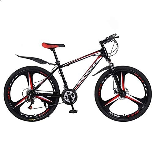 Bicicletas de montaña : Baozge Bicicleta de montaña de 26 velocidades para adulto, ligera, de acero al carbono con ruedas Full Frame Suspensión delantera Bicicleta de hombre Freno de disco C 24 velocidades, C, 27Speed