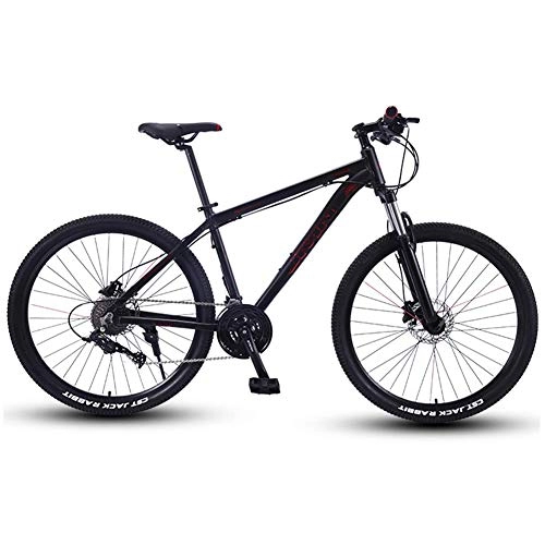 Bicicletas de montaña : BCX Bicicletas de montaña, bicicleta de montaña rígida Big Wheels de 27.5 pulgadas, bicicleta de montaña con cuadro de aluminio Overdrive, bicicleta para hombre y mujer, plateada, 27 velocidades, rojo