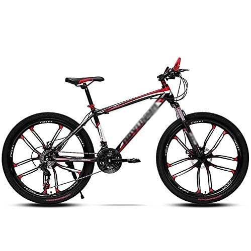 Bicicletas de montaña : Bicicleta Bicicleta de montaña Bicicleta de montaña de 21 / 24 velocidades, frenos de disco doble, bicicleta para adultos de acero con alto contenido de carbono con asiento ajustable, 21 velocidades