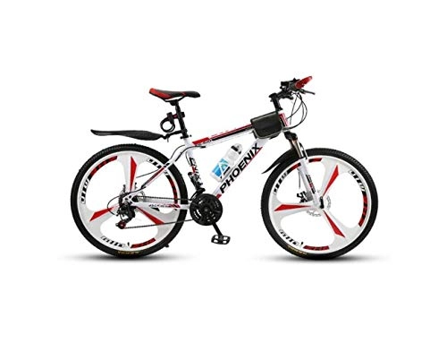 Bicicletas de montaña : Bicicleta de Montaa Bicicleta de Montaa Unisex Bicicleta de Montaa de 21 / 24 / 27 Velocidad Acero de Alto Contenido en Carbono 26 Pulgadas Ruedas de 3 Rayos con Disco Y Freno Tenedor, rojo, 27 velocidad