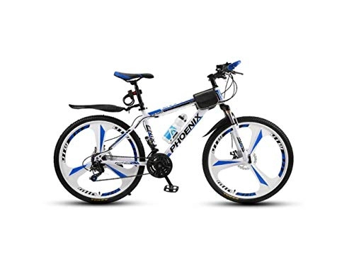 Bicicletas de montaña : Bicicleta de Montaña Bicicleta de Montaña Unisex Bicicleta de Montaña de 21 / 24 / 27 Velocidad Acero de Alto Contenido en Carbono 26 Pulgadas Ruedas de 3 Rayos con Disco Y Freno Tenedor, Azul