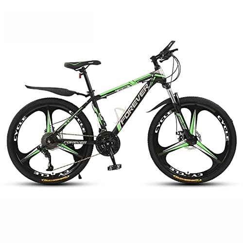 Bicicletas de montaña : Bicicleta de montaña con ruedas de 26 pulgadas / bicicletas para hombres 21 / 24 / 27 / 30 velocidades Marco de acero de alto carbono engrosado con freno de disco doble mecánico, F, 21 speed