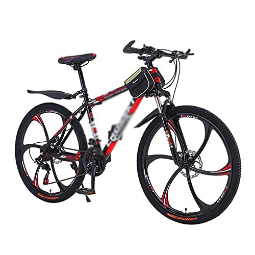 Bicicletas de montaña : Bicicleta de montaña de 21 velocidades, ruedas de 26 pulgadas, freno de disco, adecuado para hombres y mujeres entusiastas del ciclismo (tamaño: 21 velocidades, color: blanco)