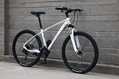 Bicicletas de montaña : Bicicleta de montaña de 24 y 26 pulgadas Bicicleta de montaña de aluminio Bicicleta de estudiante Bicicleta de velocidad variable Freno de doble disco Bicicleta de montaña-24_inch_white_24_speed