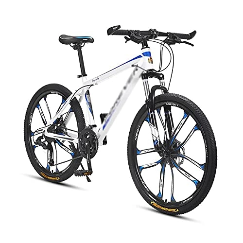 Bicicletas de montaña : Bicicleta de montaña de 26 pulgadas, 21 velocidades, freno de disco doble, bicicleta de ciudad Moutain, adecuada para hombres y mujeres entusiastas del ciclismo (tamaño: 27 velocidades, color: azul)
