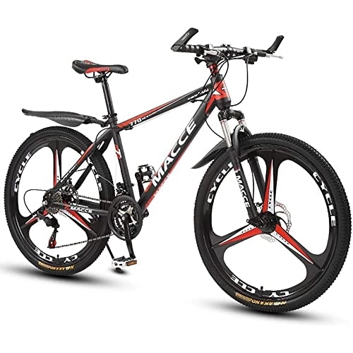 Bicicletas de montaña : Bicicleta de montaña de 26 pulgadas 3 ruedas de corte Bicicleta de montaña de suspensión completa con bloqueo Horquilla de suspensión 150 kg de capacidad de carga adecuada para adultos, Rojo, 27speed