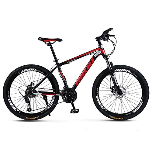 Bicicletas de montaña : Bicicleta De Montaña De Acero Con Alto Contenido De Carbono De 26 Pulgadas, Bicicleta De Montaña De Suspensión Total De 21 Velocidades, Adecuada Para Entusiastas Del Deporte Y El Ciclismo, Black red