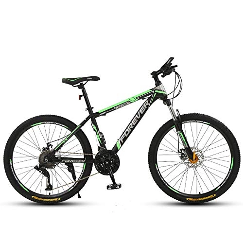 Bicicletas de montaña : Bicicleta De Montaña De Acero Con Alto Contenido De Carbono De 27 Velocidades, Bicicleta De Montaña Para Hombres De 26 Pulgadas, Adecuada Para Entusiastas De Los Deportes Y El Ciclismo, Black green