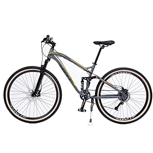 Bicicletas de montaña : Bicicleta de montaña de doble suspensión, rueda de 27, 5 pulgadas, bicicleta de montaña para hombre, bicicleta de freno de disco doble para mujer, bicicleta de montaña con acero de alto carbono, 9 / 10 / 1