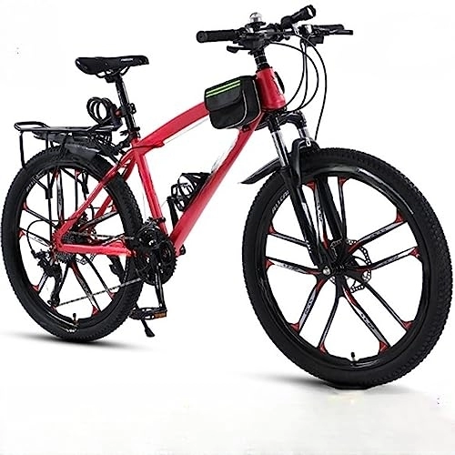 Bicicletas de montaña : Bicicleta de montaña de velocidad variable todoterreno de 26 pulgadas, bicicleta de montaña todoterreno, marco de acero al carbono, todo terreno, adecuada para hombres y mujeres (pink 30 speeds)