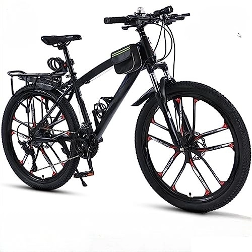 Bicicletas de montaña : Bicicleta de montaña de velocidad variable todoterreno premium de 26 pulgadas - Marco de acero de alto carbono - Neumáticos todo terreno, fácil de montar, adecuado para adultos ( black 21 speeds)