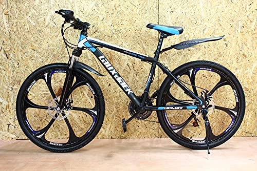 Bicicletas de montaña : Bicicleta de montaña junior negro y azul 26'' rueda 21 velocidad marco de acero frenos de disco niños y niñas