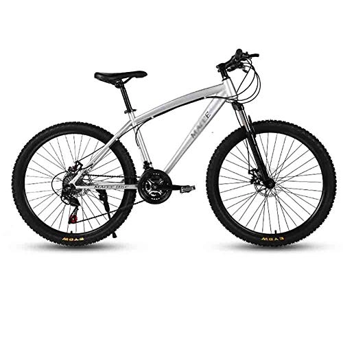 Bicicletas de montaña : Bicicleta de montaña MTB MTB camino de la bicicleta for adultos Bicicletas for hombres y mujeres de 26 pulgadas ruedas ajustables velocidad doble freno de disco ( Color : Gray , Size : 27 speed )