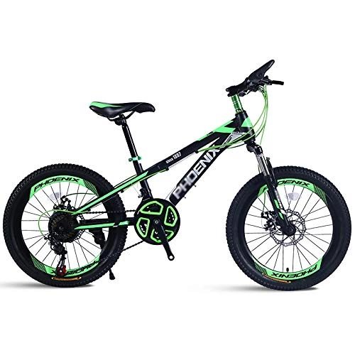 Bicicletas de montaña : Bicicleta de montaña Off-Road Shift Bicicleta para nios amortiguadores Frenos de Disco Estudiantes Masculinos y Femeninos Bicicleta 21 velocidades-Verde Negro_20